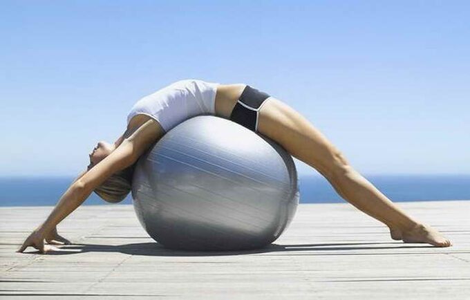Fitball exercises with thoracic osteochondrosis